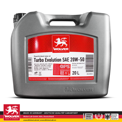 Wolver Turbo Evolution 20W-50 Ci-4 20L
